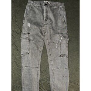 Hudson Jeans Mens 31x33 Skinny Cargo Gray Wolfe Stretch Denim Streetwear
